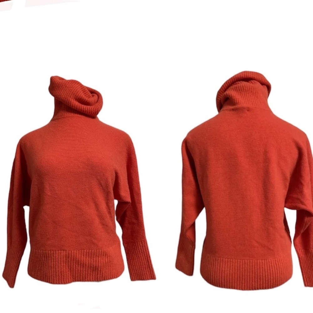 Banana Republic Turtleneck Sweater Wool Alpaca Orange Relaxed Women's XS/S